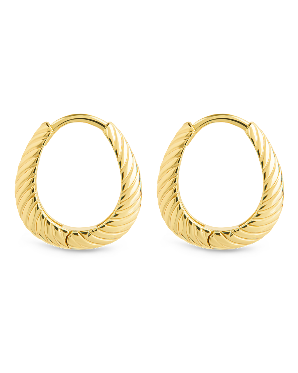 Fairley Oval Textured Micro Hoops