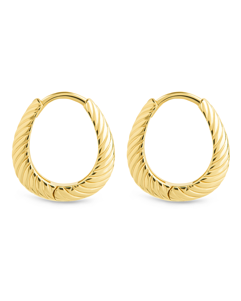 Fairley Oval Textured Micro Hoops - Sterling Forever