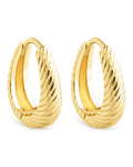 Fairley Oval Textured Micro Hoops - Sterling Forever