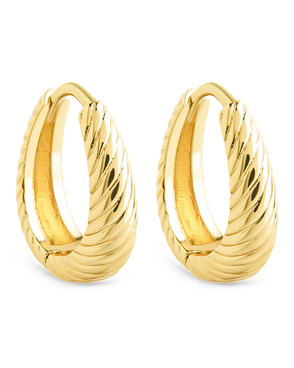 Fairley Oval Textured Micro Hoops