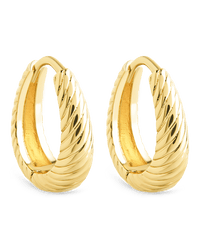 Fairley Oval Textured Micro Hoops - Sterling Forever
