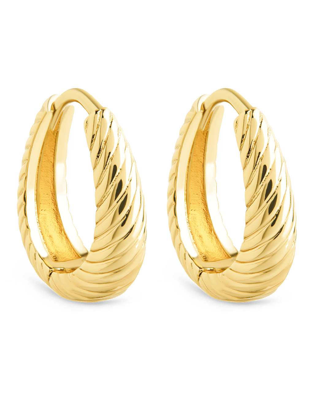 Fairley Oval Textured Micro Hoops - Sterling Forever