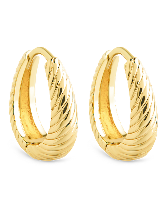 Fairley Oval Textured Micro Hoops