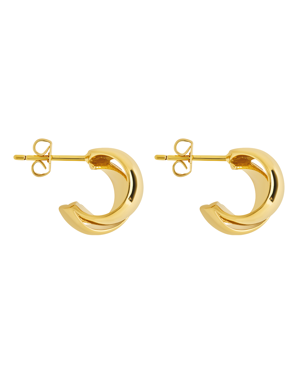 Tamara Double Row Huggie Hoop Earrings