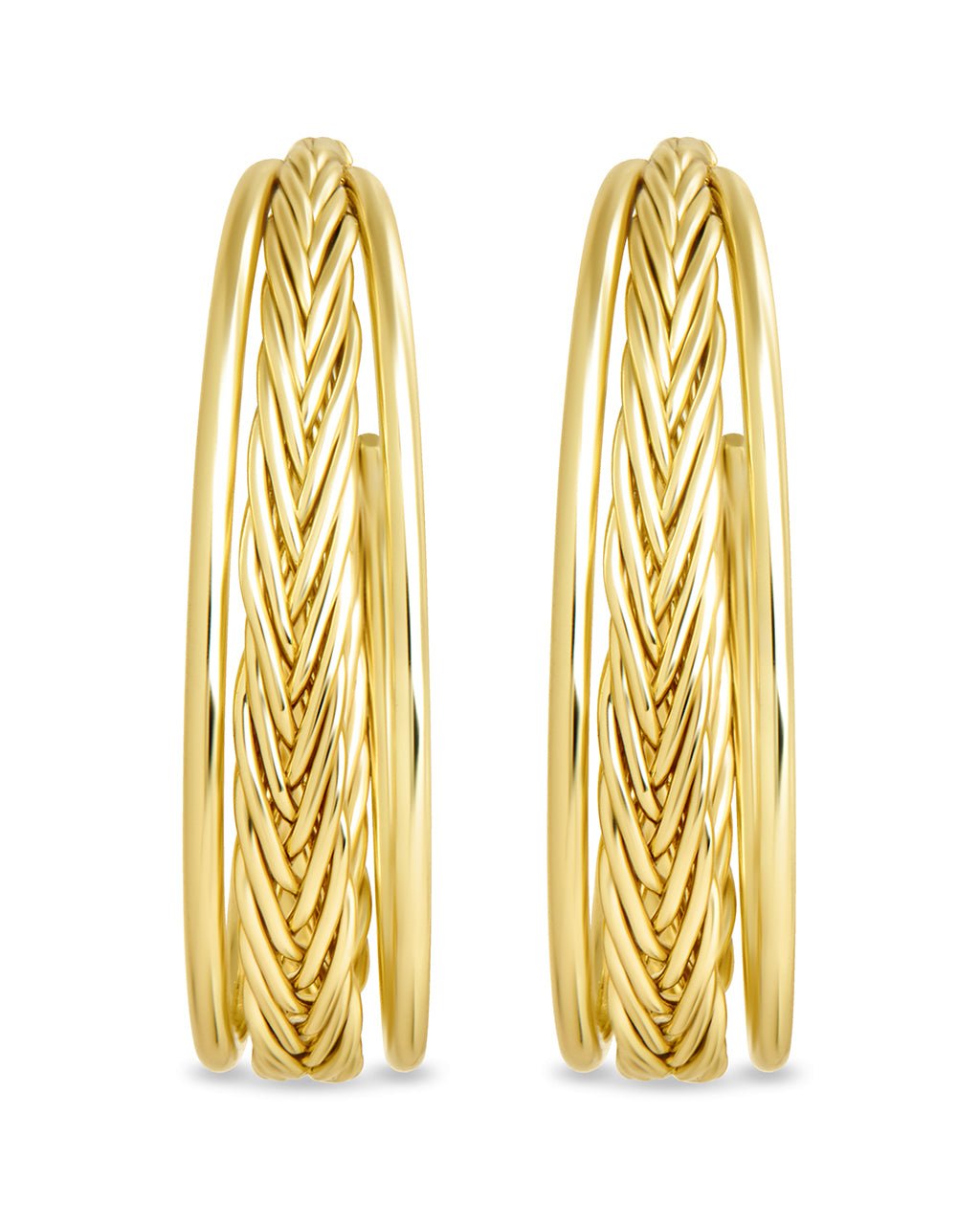 Corinne Textured Braided Hoop Earrings - Sterling Forever