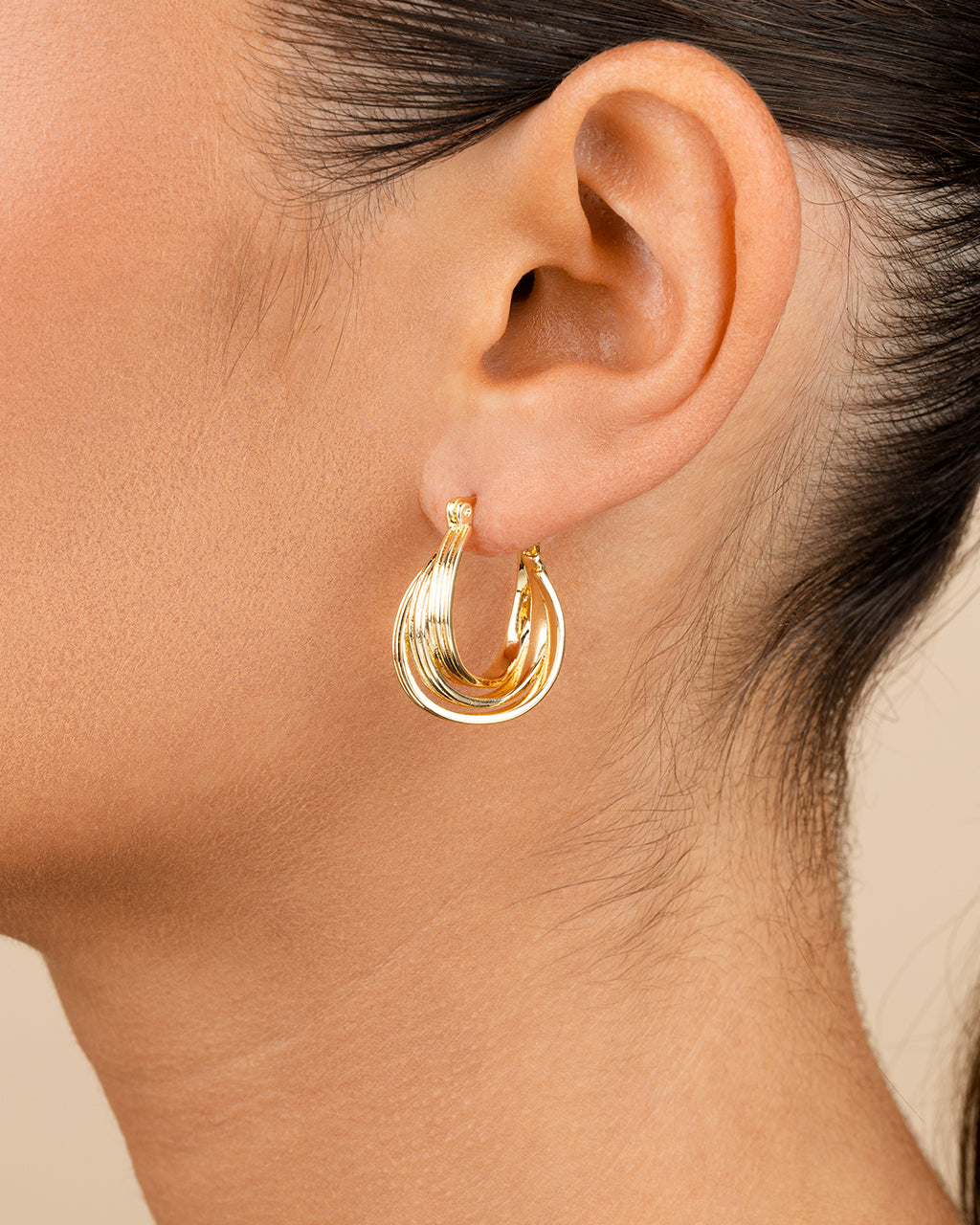 Emery Triple Row Layered Earrings