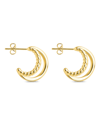 Arcadia Double Row Huggie Hoop Earrings - Sterling Forever