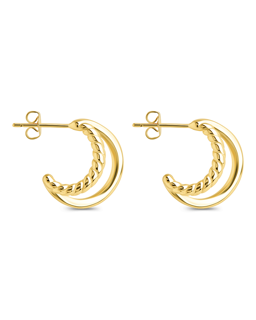 Arcadia Double Row Huggie Hoop Earrings - Sterling Forever