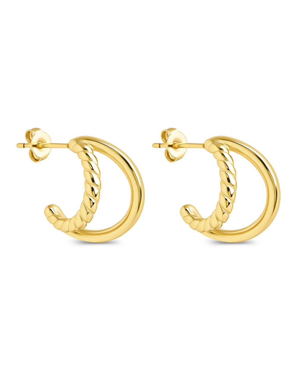 Arcadia Double Row Huggie Hoop Earrings