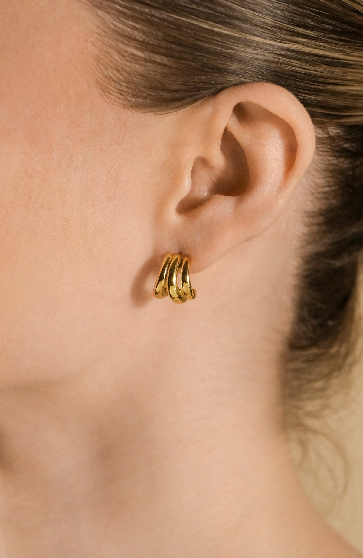 Clarice Triple Layered Row Earrings