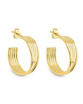 Katya Textured Hoop Earrings - Sterling Forever