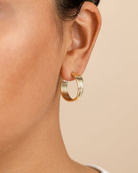 Katya Textured Hoop Earrings - Sterling Forever