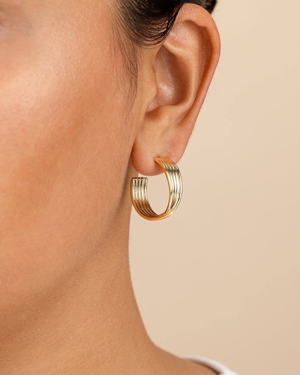 Katya Textured Hoop Earrings - Sterling Forever