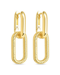 Sable CZ Chain Link Drop Stud Earrings - Sterling Forever