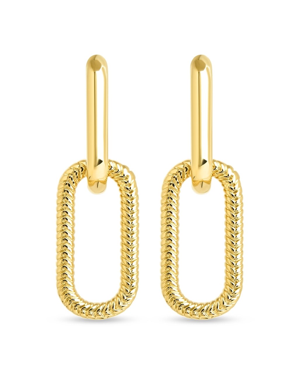 Sable CZ Chain Link Drop Stud Earrings - Sterling Forever