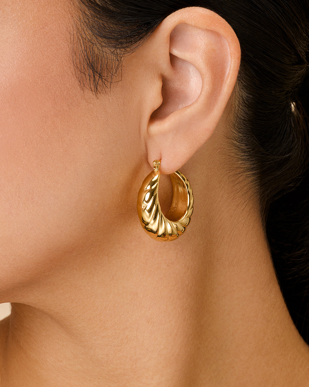 Caroline Textured Hoop Earrings