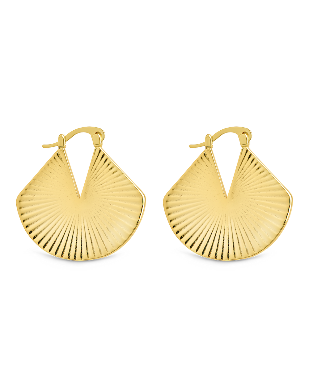 Francesca Ribbed Fan Hoop Earrings