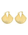Francesca Ribbed Fan Hoop Earrings - Sterling Forever