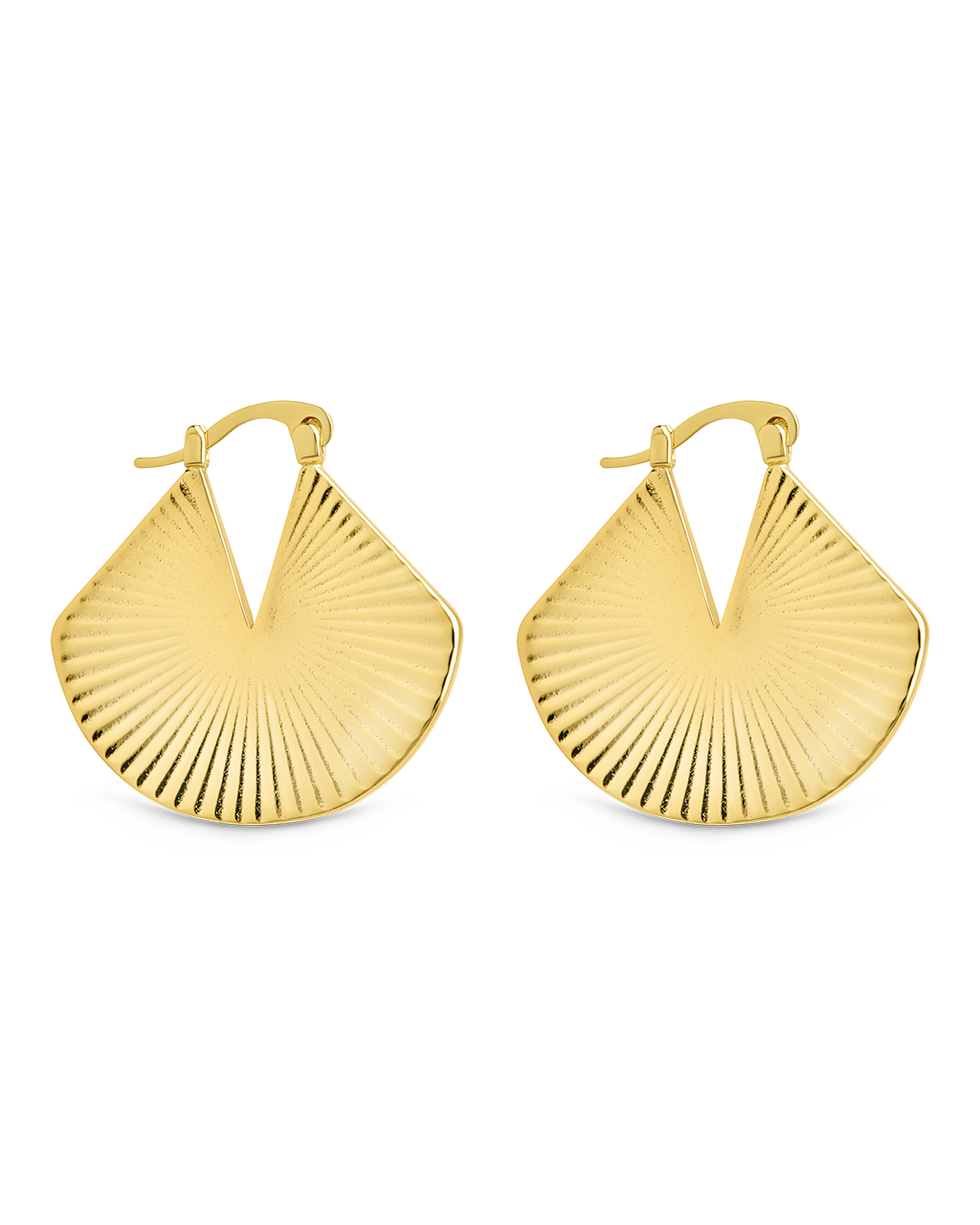 Francesca Ribbed Fan Hoop Earrings