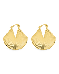 Francesca Ribbed Fan Hoop Earrings - Sterling Forever