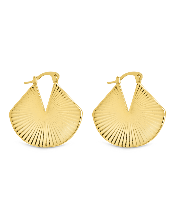 Francesca Ribbed Fan Hoop Earrings