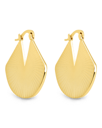 Francesca Ribbed Fan Hoop Earrings - Sterling Forever
