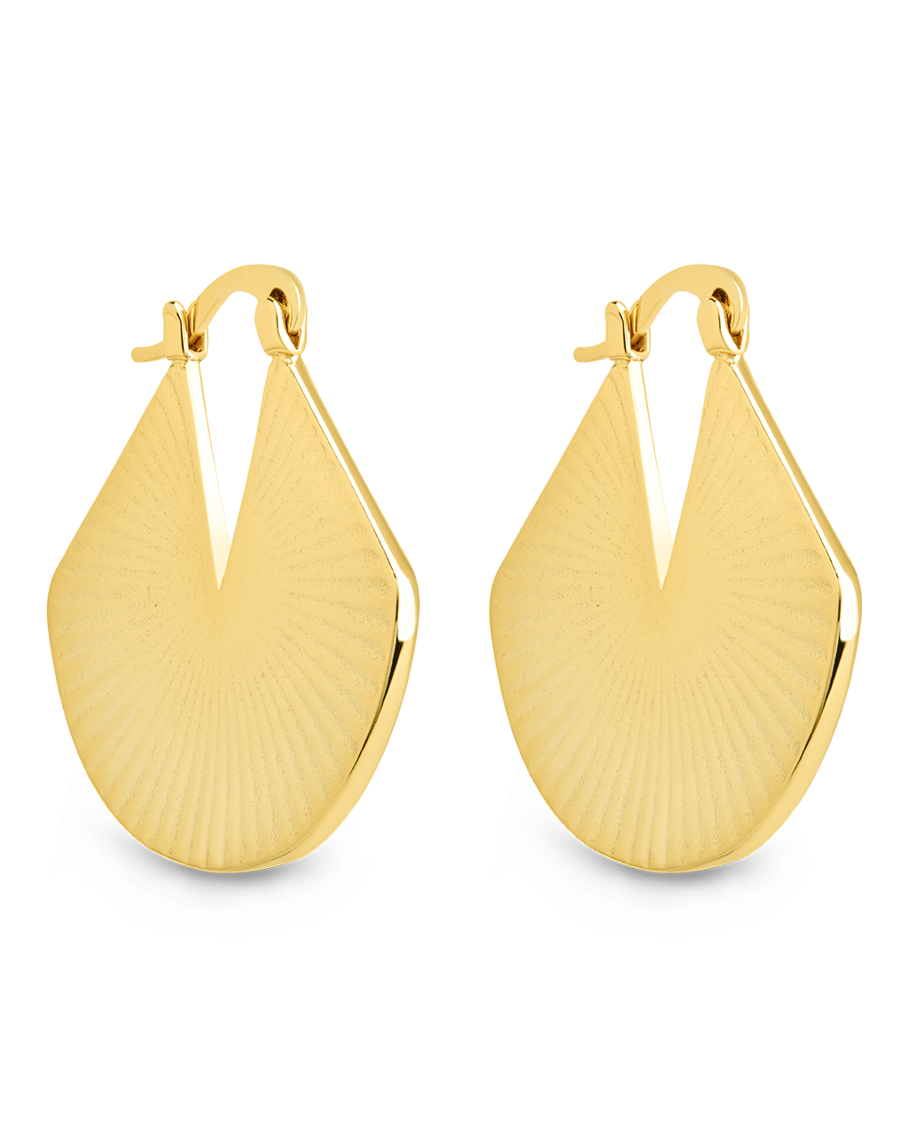 Francesca Ribbed Fan Hoop Earrings - Sterling Forever