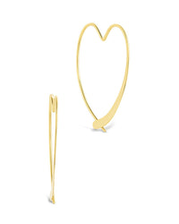 Rorie Heart Threader Hoops - Sterling Forever