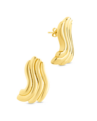 Sylvie Ripple Statement Studs - Sterling Forever