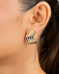 Sylvie Ripple Statement Studs - Sterling Forever