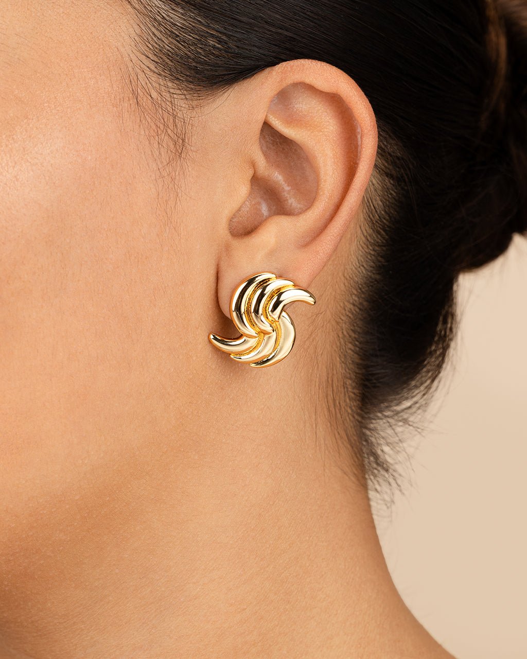 Leni Twist Statement Studs - Sterling Forever