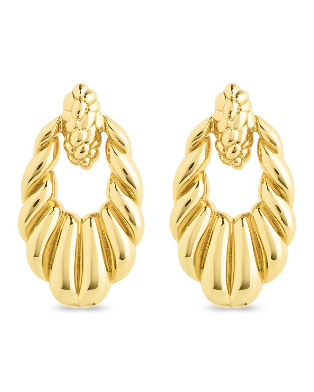 Enid Textured Door Knocker Stud Earrings - Sterling Forever