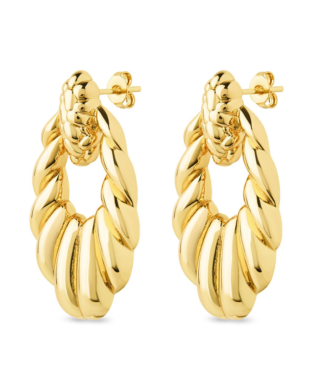 Enid Textured Door Knocker Stud Earrings - Sterling Forever
