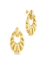 Enid Textured Door Knocker Stud Earrings - Sterling Forever