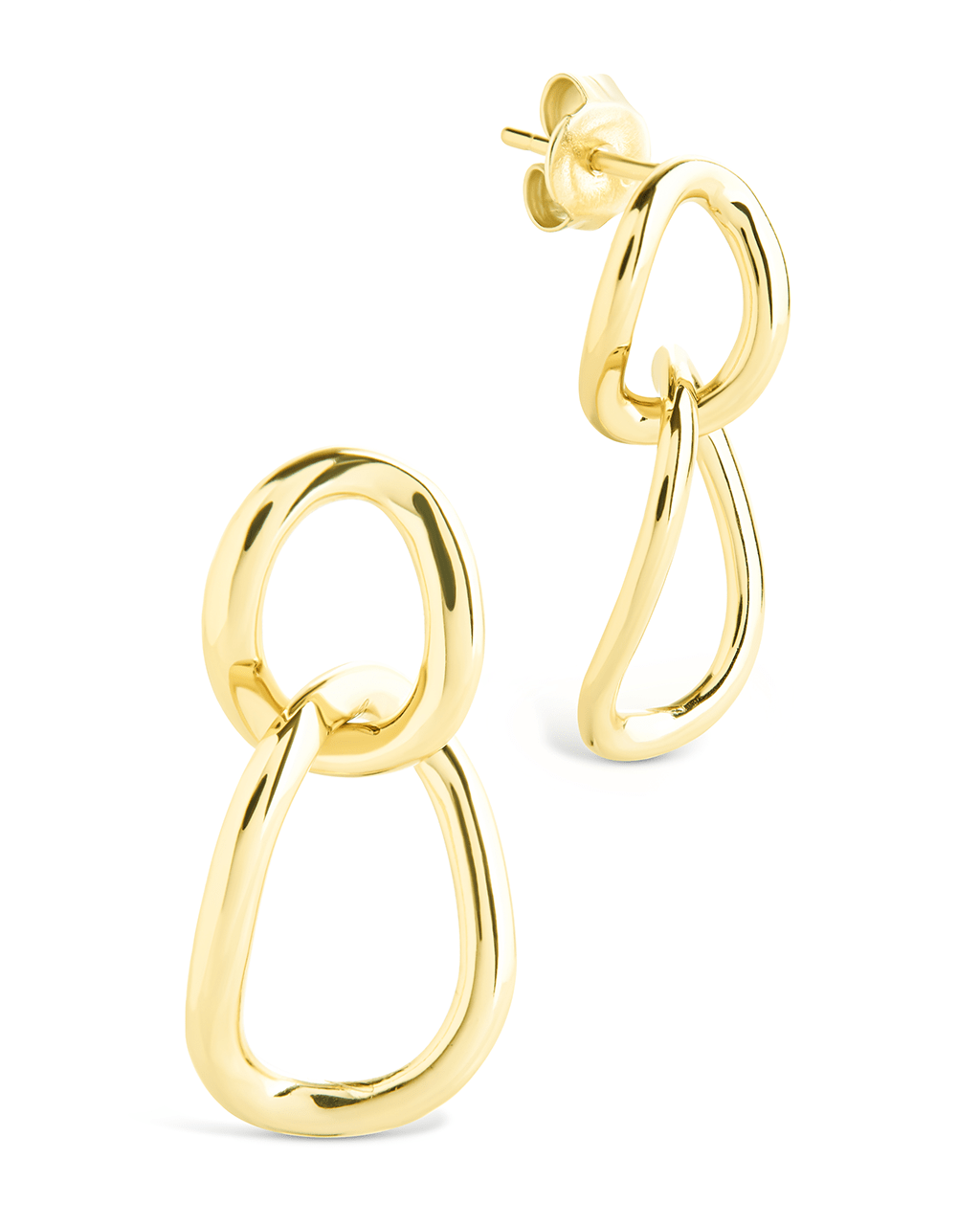 Cruz Double Link Drop Studs - Sterling Forever