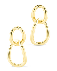 Cruz Double Link Drop Studs - Sterling Forever