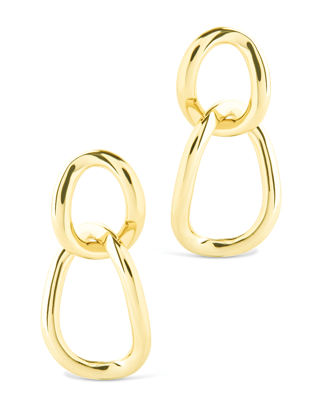 Cruz Double Link Drop Studs - Sterling Forever