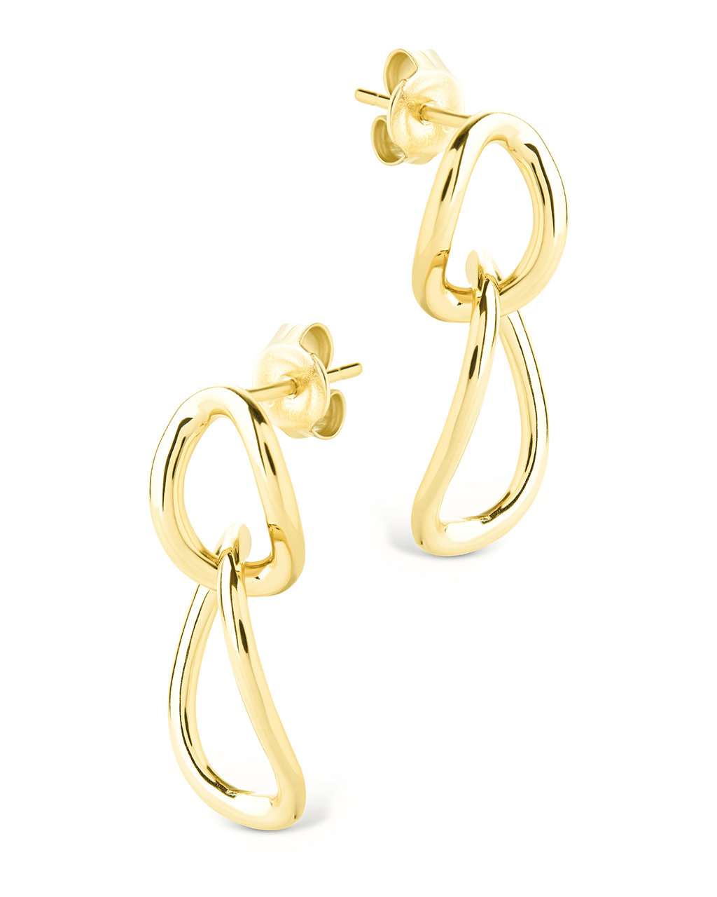 Cruz Double Link Drop Studs - Sterling Forever
