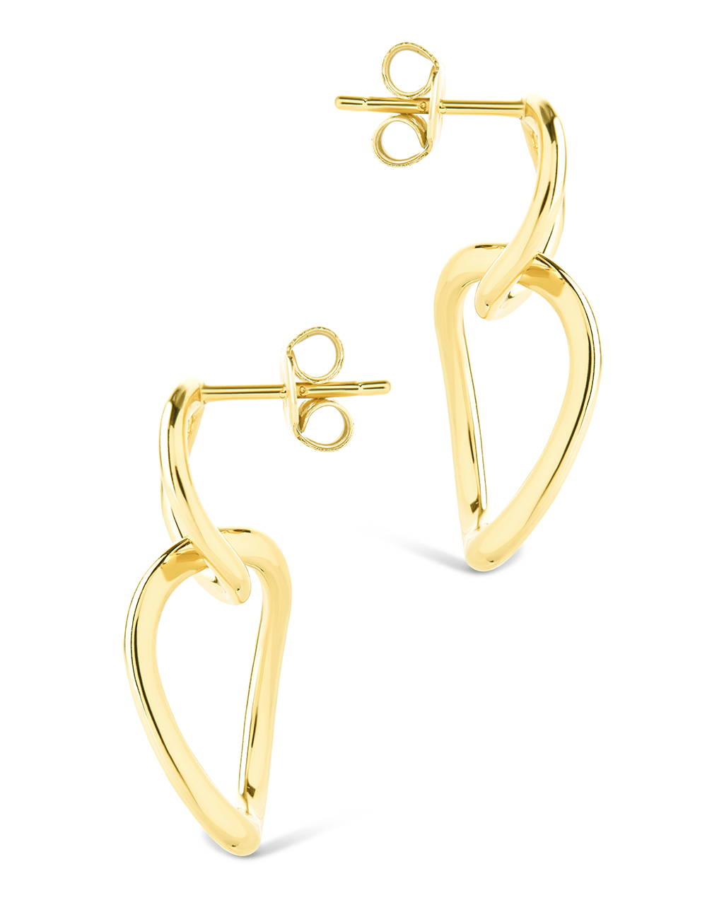 Cruz Double Link Drop Studs - Sterling Forever