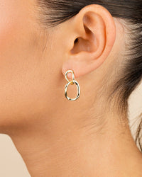 Cruz Double Link Drop Studs - Sterling Forever