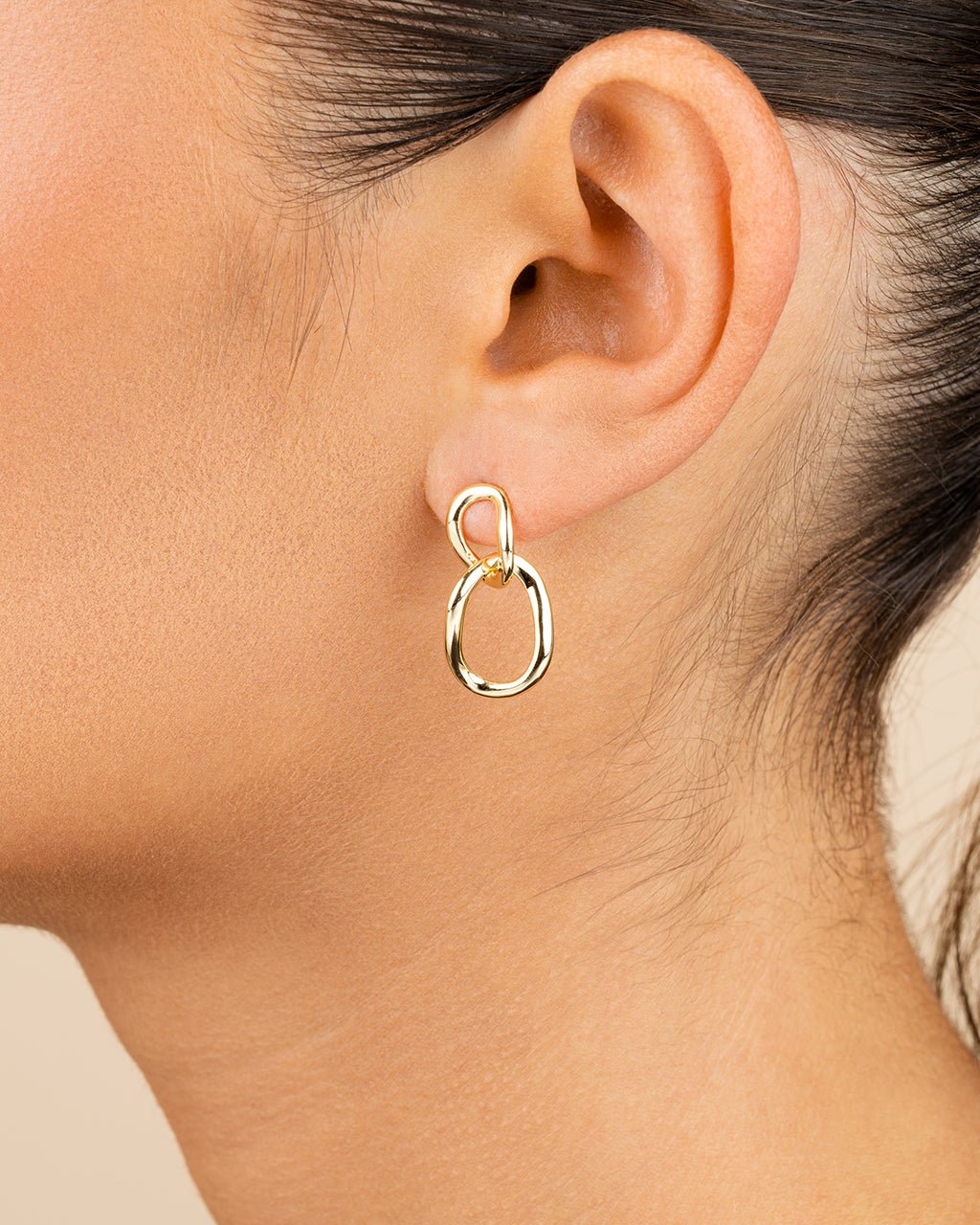 Cruz Double Link Drop Studs - Sterling Forever