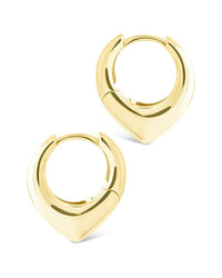 Colby Pointed Teardrop Hoops - Sterling Forever