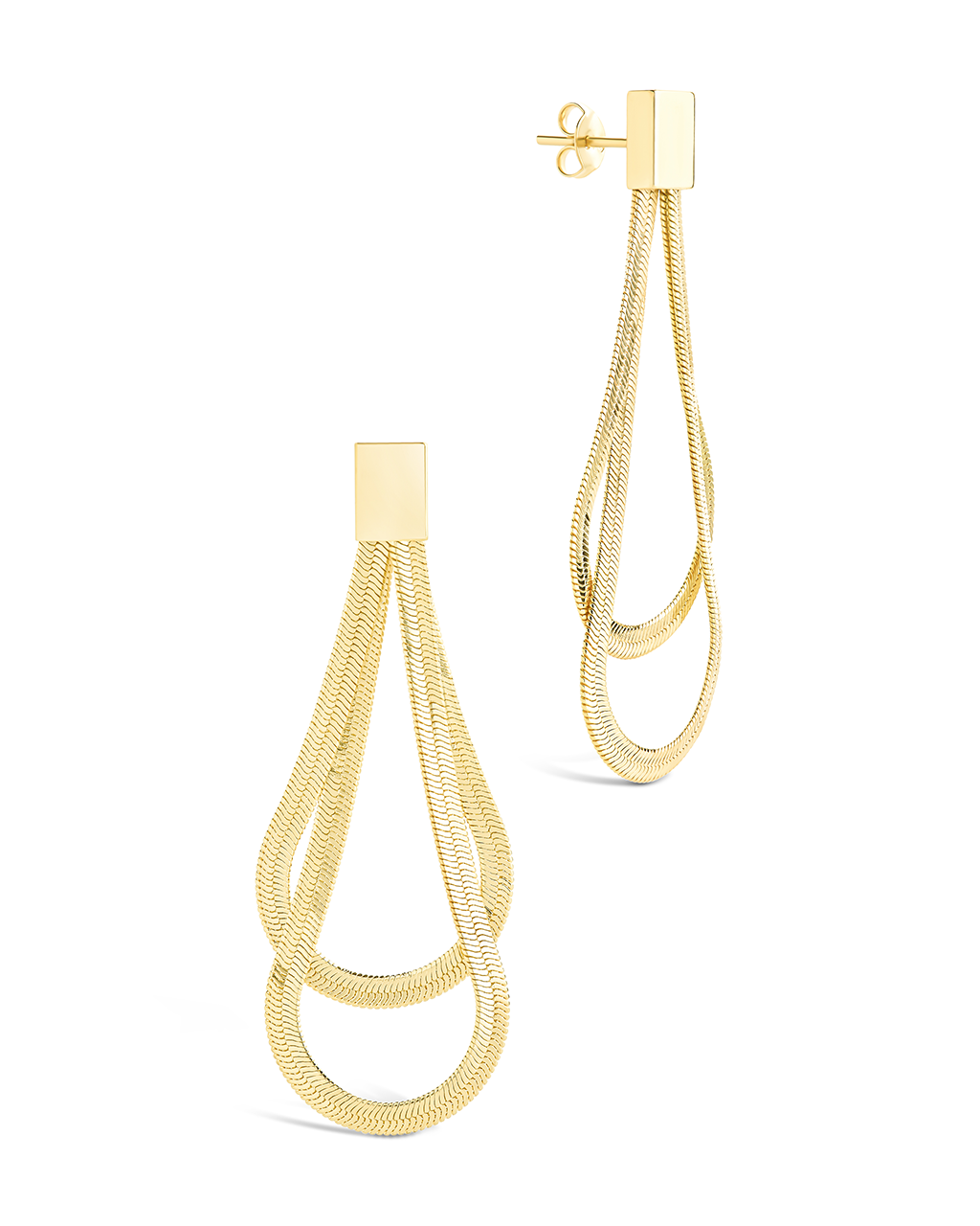 Misty Looped Herringbone Drop Studs