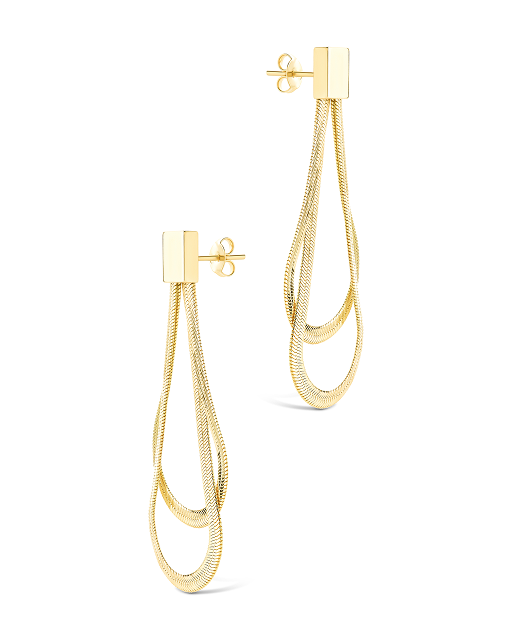 Misty Looped Herringbone Drop Studs