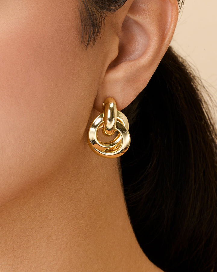 Ashton Layered Door Knocker Stud Earrings