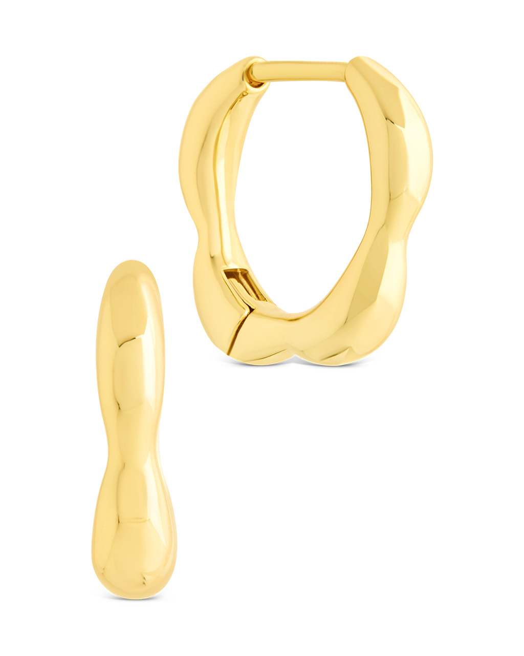 Aileen Polished Molten Micro Hoops