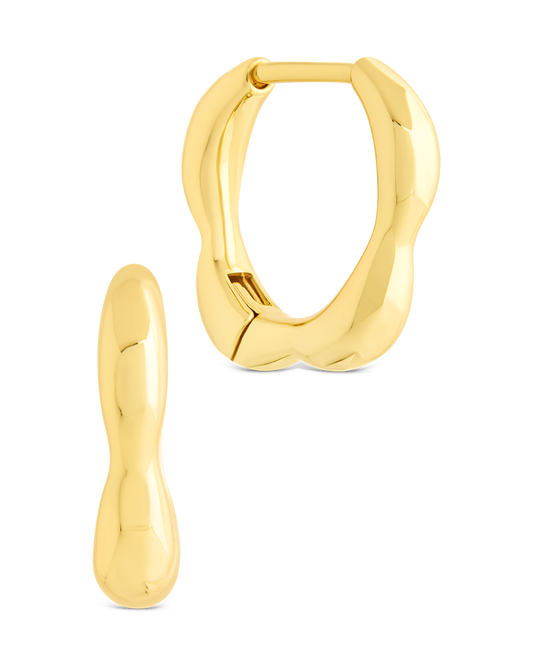 Aileen Polished Molten Micro Hoops