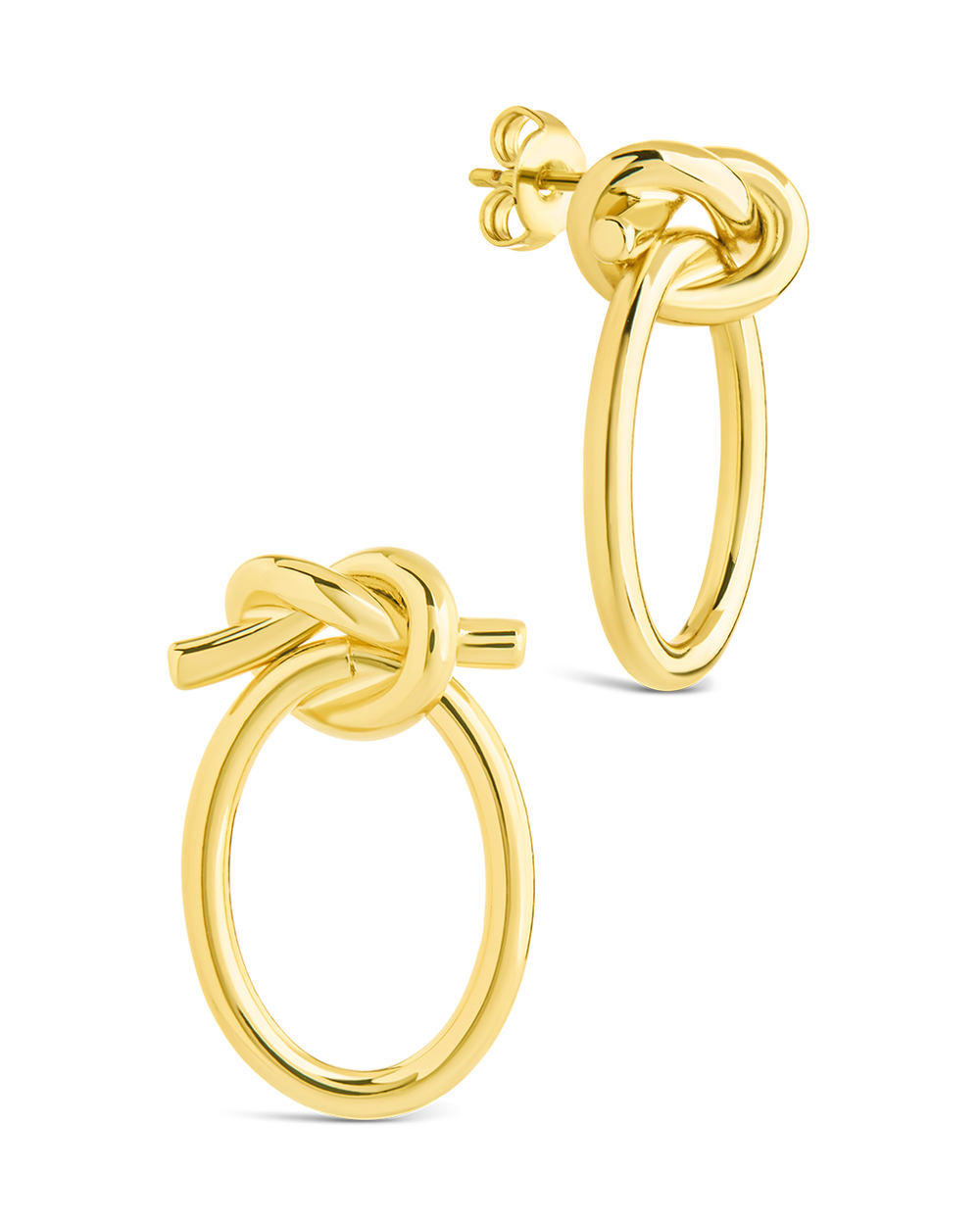 April Knotted Hanging Oval Dangling Earrings