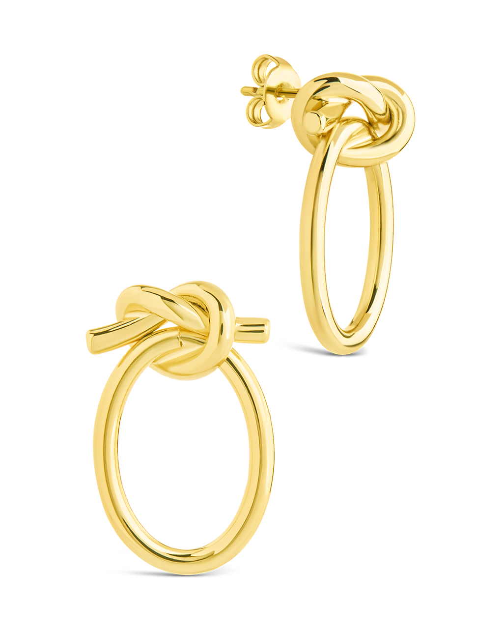 April Knotted Hanging Oval Dangling Earrings