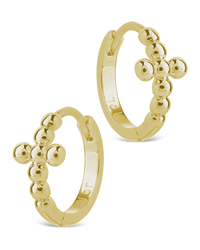 Patrycja Beaded Cross Micro Hoops